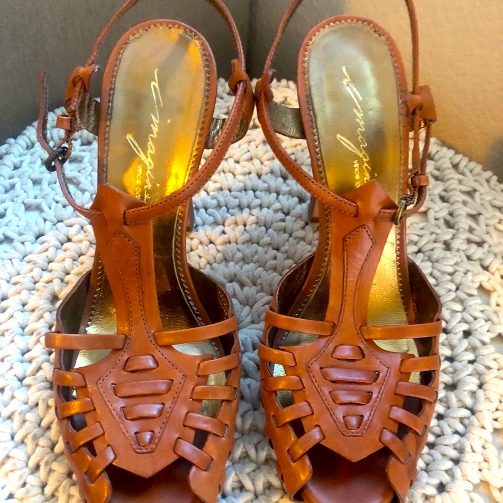 Vince Camuto leather strappy heels